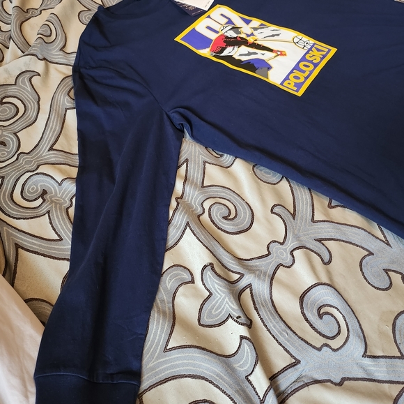 SOLD!!! Polo Ralph Lauren Men's Ski 92 Long Sleeve T-Shirt - Navy - LARGE - NWT - Picture 5 of 12